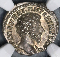161 NGC Ch AU Star Roman Empire Marcus Aurelius Denarius Concordia 5/5 5/5 (19041601C)