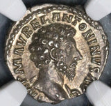 161 NGC Ch AU Star Roman Empire Marcus Aurelius Denarius Concordia 5/5 5/5 (19041601C)