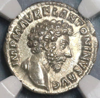 162 NGC Ch MS Roman Empire Marcus Aurelius Denarius Concordia 5/5 5/5 (19090201C)