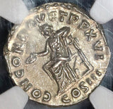 162 NGC Ch MS Roman Empire Marcus Aurelius Denarius Concordia 5/5 5/5 (19090201C)