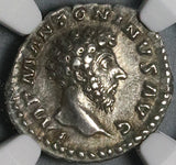 162 NGC Ch XF Roman Empire Marcus Aurelius Denarius Concordia (22031101C)