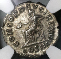 162 NGC AU Marcus Aurelius Denarius Concordia Roman Empire (20082002C)
