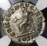 162 NGC AU Marcus Aurelius Denarius Concordia Roman Empire (20082002C)