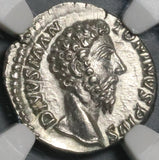 180 NGC ChAU Marcus Aurelius Roman Empire Denarius Posthumous Eagle Consecratio Pedigree (21082201C)
