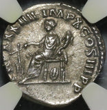 180 NGC AU Marcus Aurelius Denarius Fortuna Roman Empire Death Issue (20090702C)