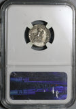 180 NGC AU Marcus Aurelius Denarius Fortuna Roman Empire Death Issue (20090702C)