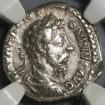 179 NGC VF Marcus Aurelius Denarius Cuirassed Fortuna Roman Empire (21012501C)