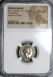 153 NGC Ch VF Marcus Aurelius Caesar Roman Empire Denarius Genius of the Legions (20071206C)