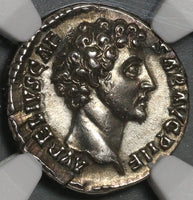 145 NGC AU Marcus Aurelius Caesar Roman Empire Denarius Honos (20042702C)