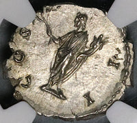 145 NGC MS Marcus Aurelius Roman Empire Denarius Caesar Honos Mint State (22030204C)