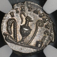 139 NGC Ch AU Roman Empire Marcus Aurelius Denarius Pietas 5/5 Pedigree (21041401D)