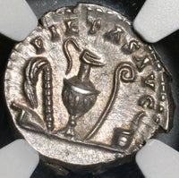 139 NGC Ch AU Roman Empire Marcus Aurelius Denarius Pietas 5/5 Pedigree (21041401D)