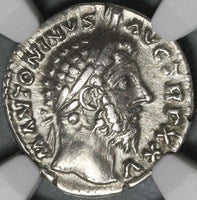 170 NGC XF Marcus Aurelius Roman Empire Denarius Jupiter Thunderbolt (21012102C)