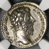 168 NGC Ch XF Star Marcus Aurelius Roman Empire Denarius Liberalitas (19050202C)