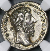 168 NGC Ch XF Star Marcus Aurelius Roman Empire Denarius Liberalitas (19050202C)