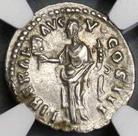 168 NGC Ch XF Star Marcus Aurelius Roman Empire Denarius Liberalitas (19050202C)