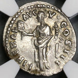 168 NGC Ch XF Star Marcus Aurelius Roman Empire Denarius Liberalitas (19050202C)