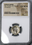 168 NGC Ch XF Star Marcus Aurelius Roman Empire Denarius Liberalitas (19050202C)