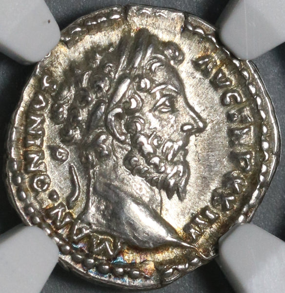 168 NGC Ch XF Marcus Aurelius Roman Empire Denarius Liberalitas Donative (21042303C)