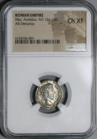 168 NGC Ch XF Marcus Aurelius Roman Empire Denarius Liberalitas Donative (21042303C)
