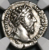 168 NGC Ch VF Marcus Aurelius Roman Empire Denarius Liberalitas (20071205C)
