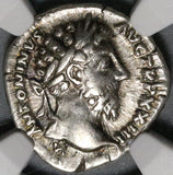 168 NGC Ch VF Marcus Aurelius Roman Empire Denarius Liberalitas (20071205C)