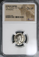 168 NGC Ch VF Marcus Aurelius Roman Empire Denarius Liberalitas (20071205C)
