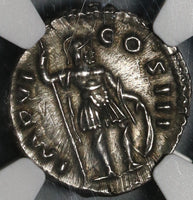 171 NGC AU Roman Empire Marcus Aurelius Denarius Mars Legions War 5/5 5/5 (21061601C)