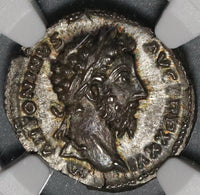 172 NGC MS Marcus Aurelius Roman Empire Denarius Mars Mint State (20101502C)