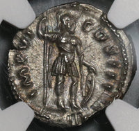 172 NGC MS Marcus Aurelius Roman Empire Denarius Mars Mint State (20101502C)