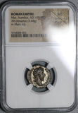 172 NGC MS Marcus Aurelius Roman Empire Denarius Mars Mint State (20101502C)