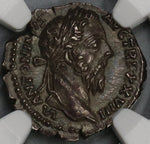 174 NGC Ch AU Marcus Aurelius Roman Empire Denarius Winged Mercury Superb Portriat (18101602C)