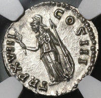 163 NGC Ch AU Marcus Aurelius Roman Empire Denarius Minerva Pedigree (20042602C)