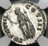 163 NGC Ch AU Marcus Aurelius Roman Empire Denarius Minerva Pedigree (20042602C)