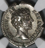 147 NGC XF Marcus Aurelius Caesar Roman Empire Denarius Minerva (21012101C)