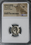 147 NGC XF Marcus Aurelius Caesar Roman Empire Denarius Minerva (21012101C)