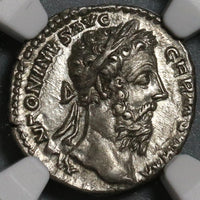 177 Marcus Aurelius Denarius Roman Empire Pietas NGC Ch XF (20011901C)