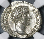 148 NGC MS Roman Empire Marcus Aurelius Caesar Denarius Proventia (19072001C)