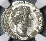 148 NGC MS Roman Empire Marcus Aurelius Caesar Denarius Proventia (19072001C)