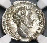 148 NGC MS Roman Empire Marcus Aurelius Caesar Denarius Proventia (19072001C)