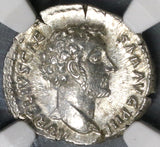 148 NGC MS Roman Empire Marcus Aurelius Caesar Denarius Proventia (19072001C)