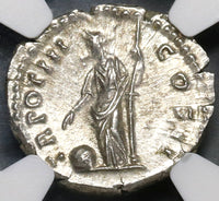 148 NGC MS Roman Empire Marcus Aurelius Caesar Denarius Proventia (19072001C)