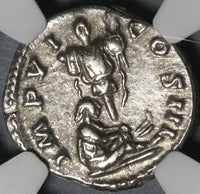 173 NGC Ch XF Marcus Aurelius Denarius Roman Empire German Trophy (21022801C)