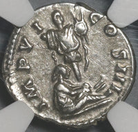 173 NGC Ch XF Marcus Aurelius Denarius Roman Empire German Trophy (21022801C)