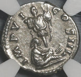 173 NGC Ch XF Marcus Aurelius Denarius Roman Empire German Trophy (21022801C)
