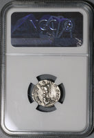 173 NGC Ch XF Marcus Aurelius Denarius Roman Empire German Trophy (21022801C)
