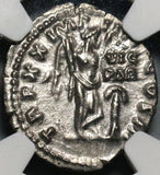 166 NGC MS Marcus Aurelius Roman Empire Denarius Victory Parthia Commemorative (17092801D)