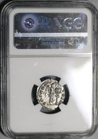 166 NGC MS Marcus Aurelius Roman Empire Denarius Victory Parthia Commemorative (17092801D)