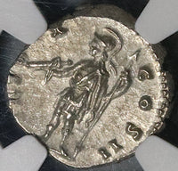 156 NGC MS Marcus Aurelius Roman Empire Denarius Caesar Virtus (17041001D)