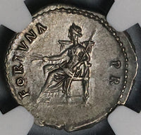 97 NGC AU Nerva Roman Empire Denarius Fortuna 5/5 5/5 Trajan's Father Coin (21111401C)